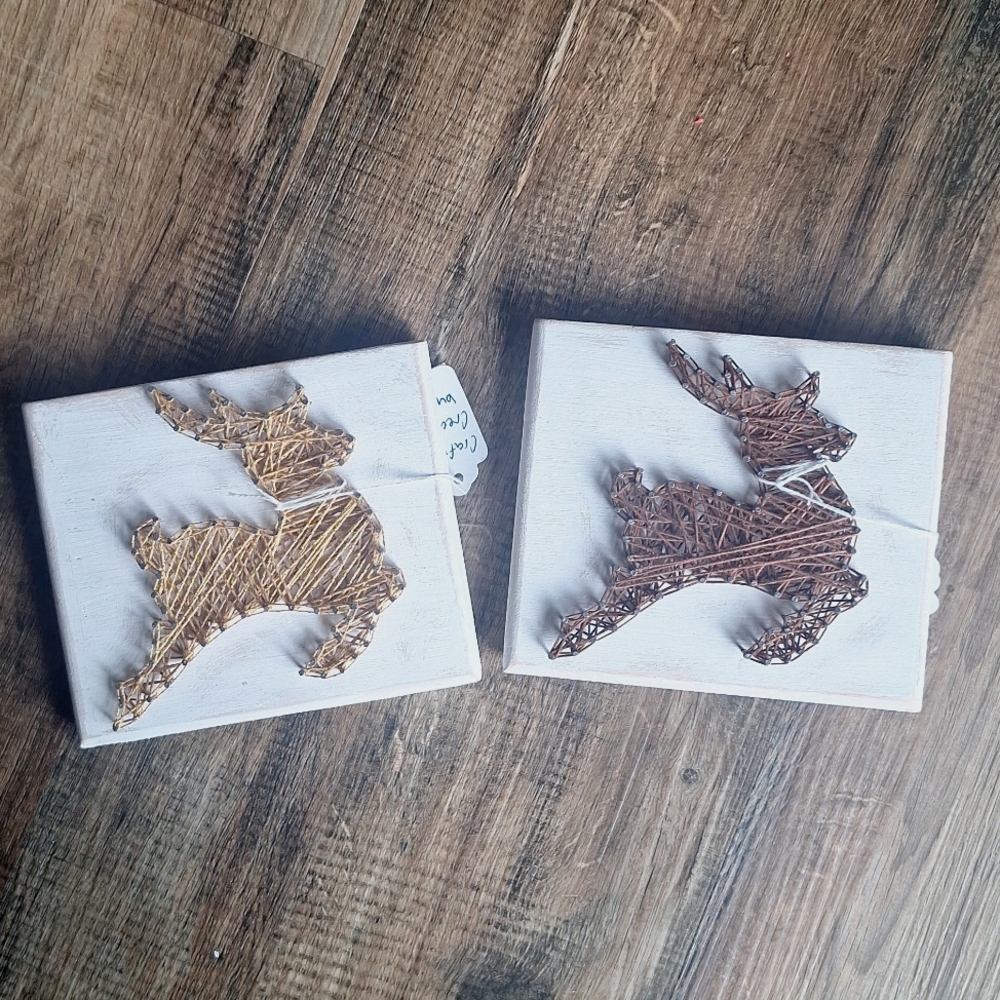 Handmade Reindeer String/Nail Art